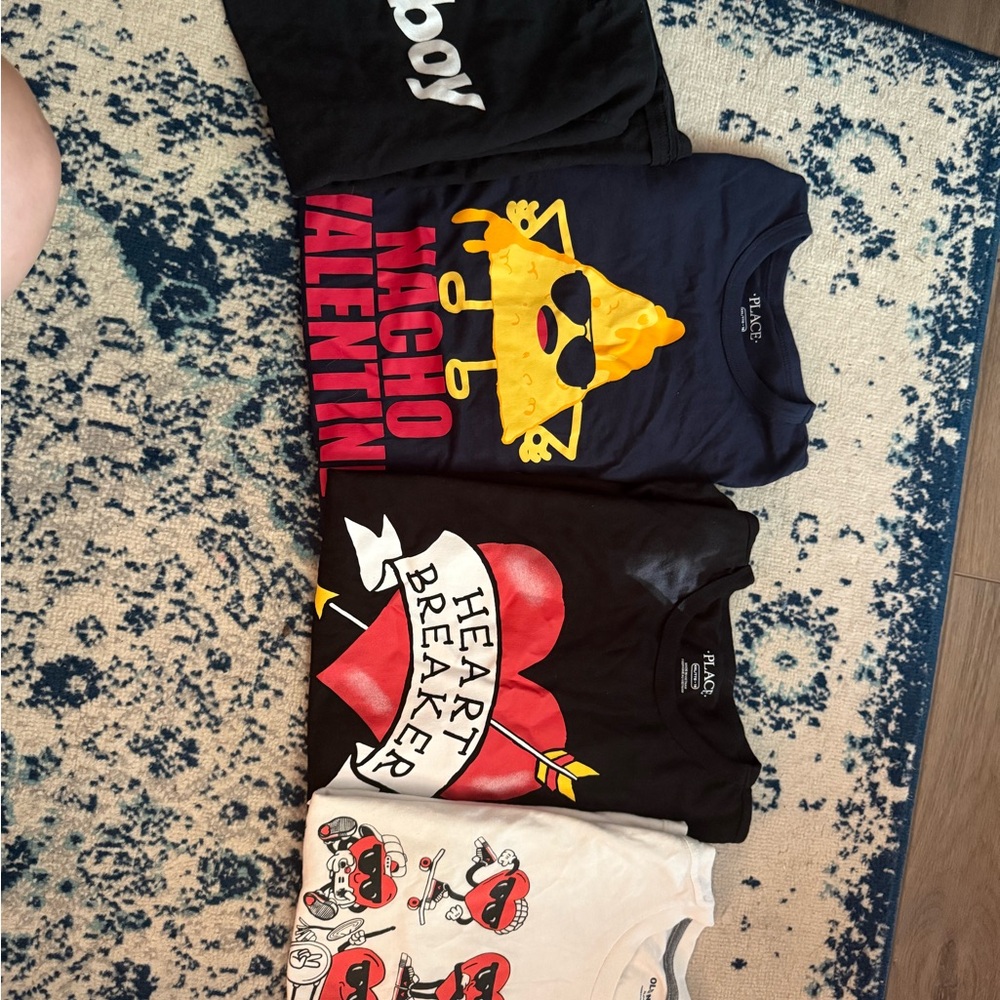 Black Kids Shirt with White Print